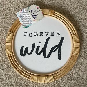 Expressions 'Forever Wild' Black and White Wall Art with Tan Frame